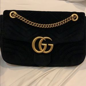 Gucci Medium GG Marmont 2.0 Velvet Shoulder Bag